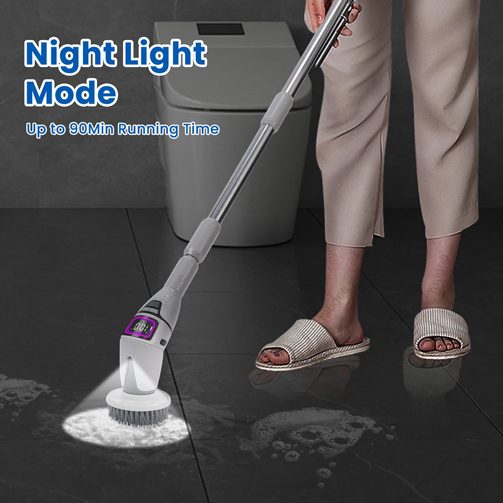 Electric Bathroom Cleaning Brush 10 in 1 Multifunctional Household Wireless Electric Spin Scrubber Cleaning for Kitchen Toilet