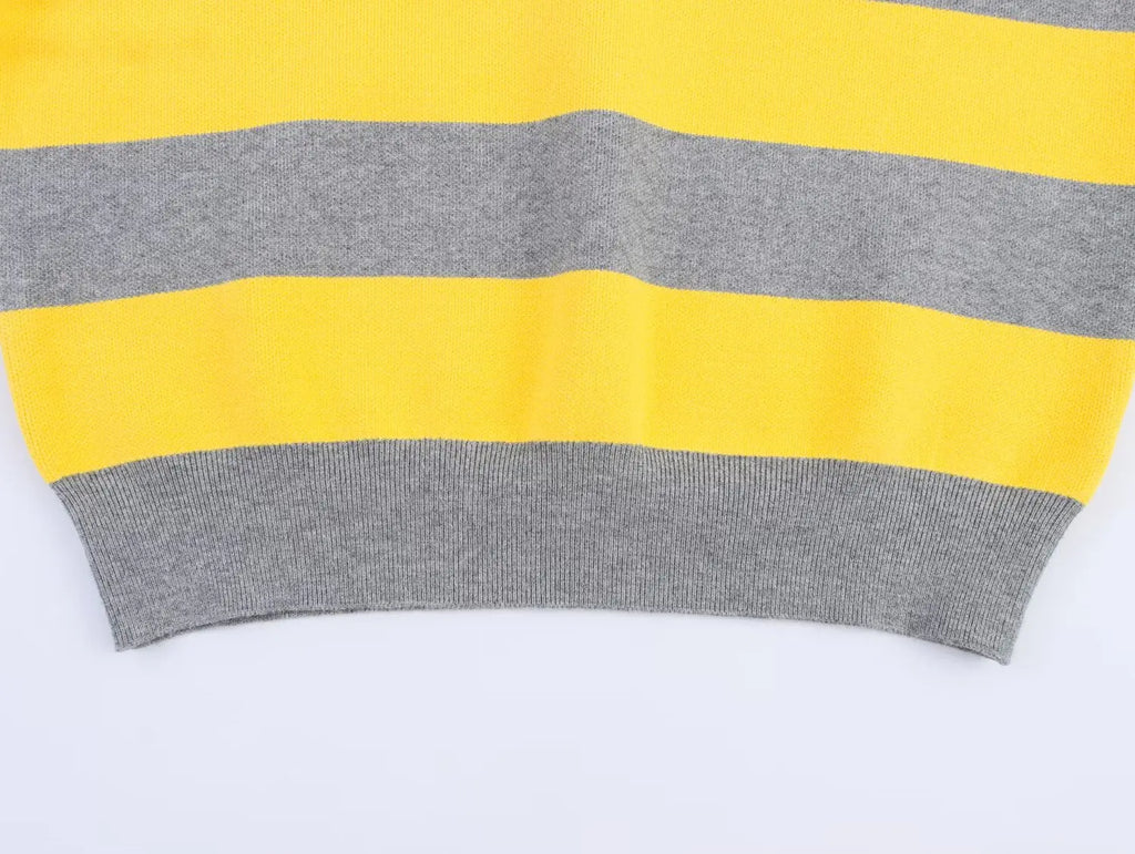 Nlzgmsj 2025  Autumn High Street Chic Women Striped Knitted  Sweaters Women Full Sleeve Vintage Style Tops