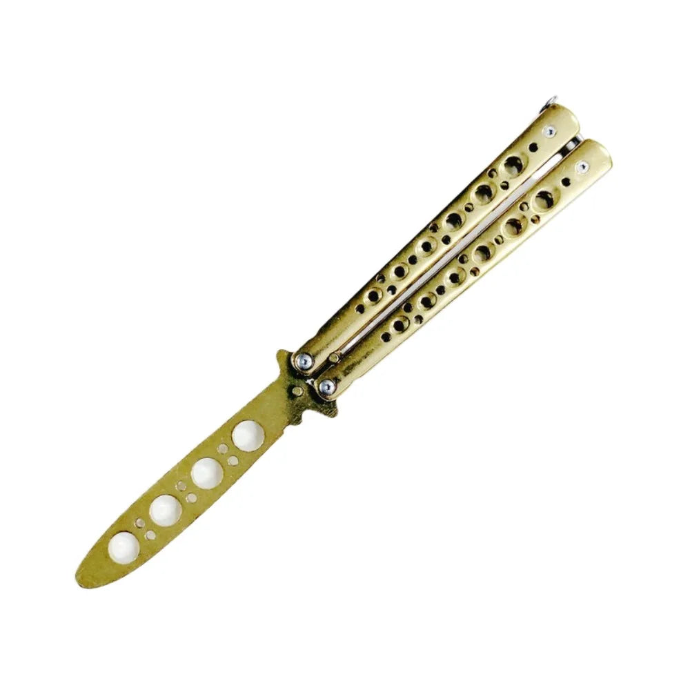 Foldable Butterfly Knife Trainer Stainless Steel Portable Training Tool Cosplay Accessories Practice Knifes for Outdoor Games
