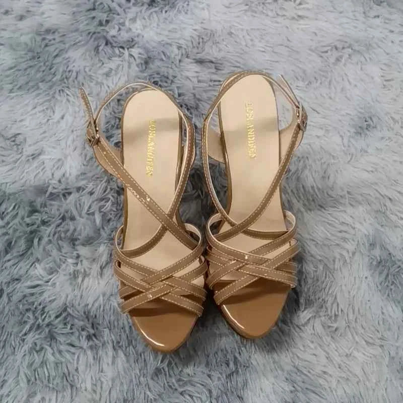 LOSLANDIFEN 2026 NEW 14CM Platform High Heels Sandals Sexy Ankle Strap Open Toe Gladiator Party Dress Women Shoes Plus Size 44