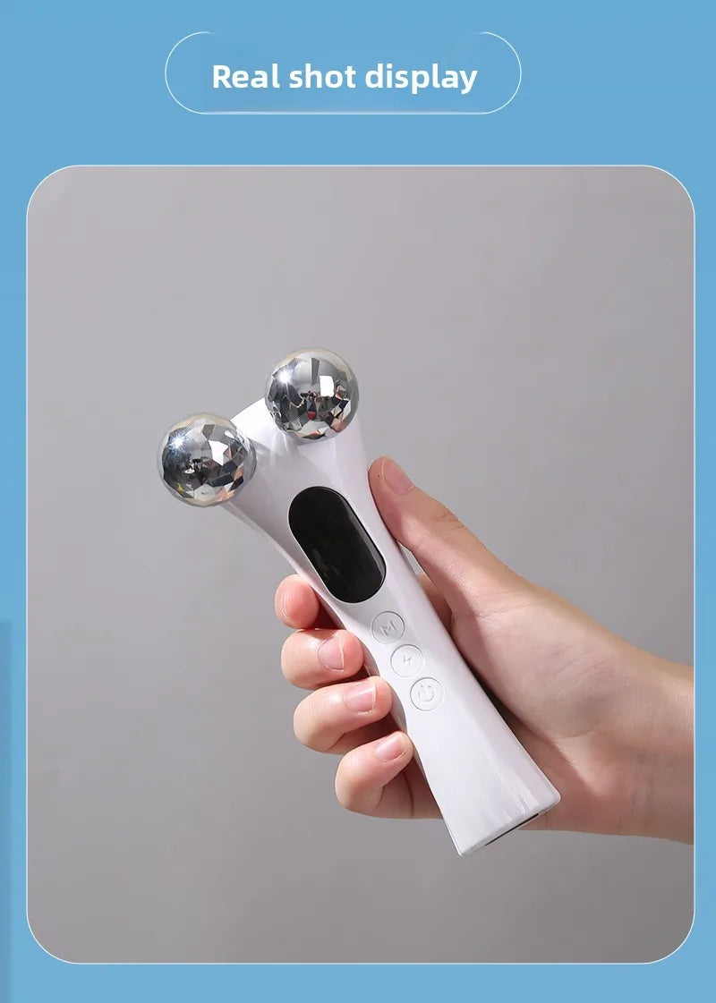 4D Roller Massage Tool Microcurrent Massager Three-dimensional Shaping Facial Neck Skin Beauty Device Handheld Electric  Adults