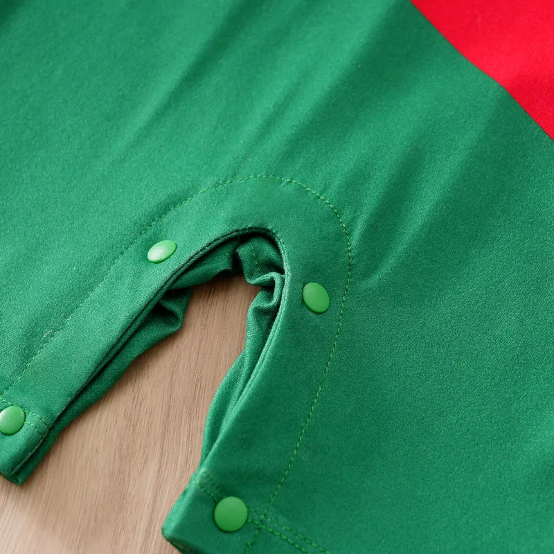 Newborn Baby Clothes Red and green Match colors No.7 Football suit 0 3 6 9 12 Months summer short-sleeved baby jumpsuit