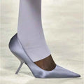 2026 New Style Women's High Heels Shoes Patent leather Pointed Toe Solid Color Night Club Party Shoes Femme Summer Half Slippers