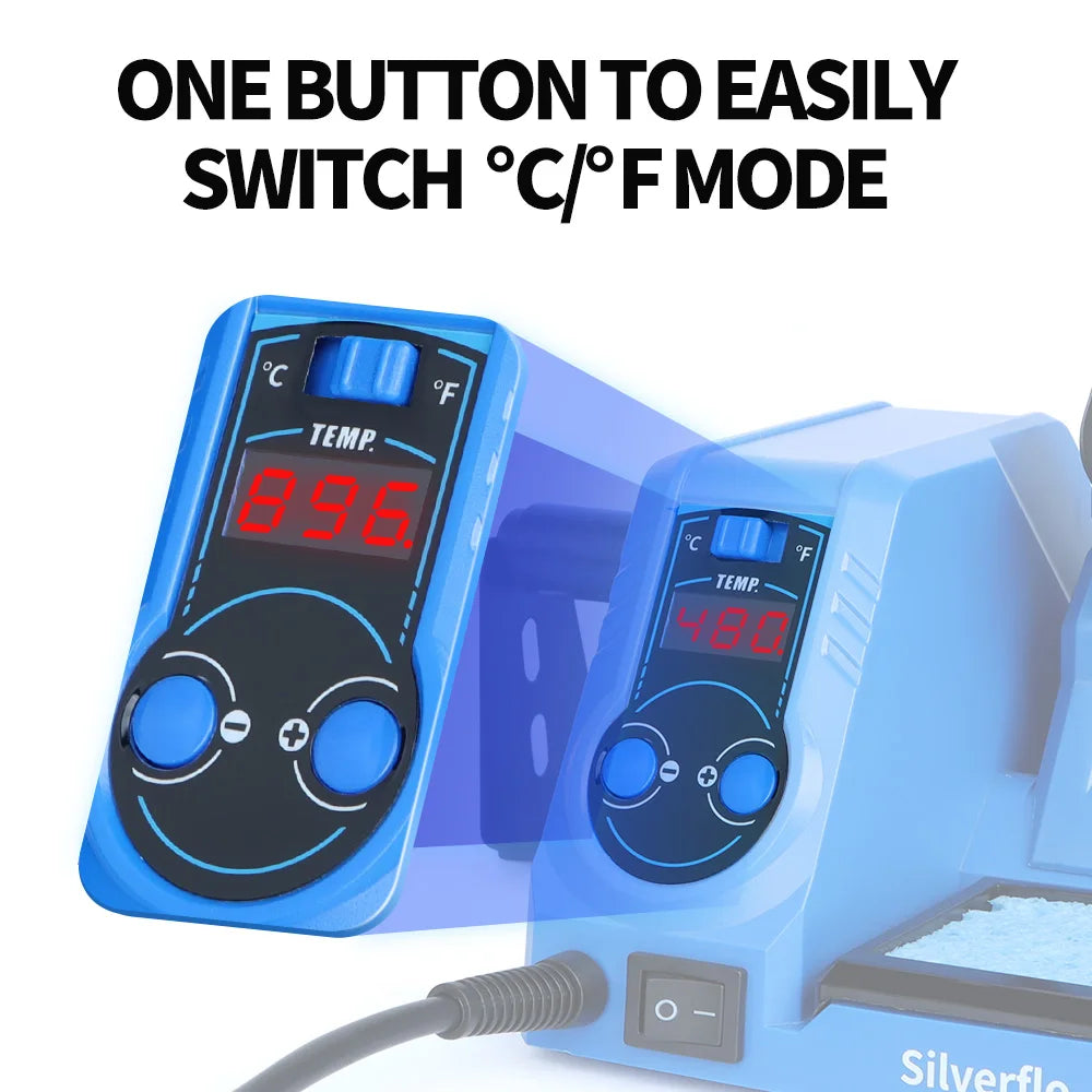 Silverflo 926LED-V Series Soldering Station Thermostatic Soldering Iron Station Welding Rework Station with Sleep Mode