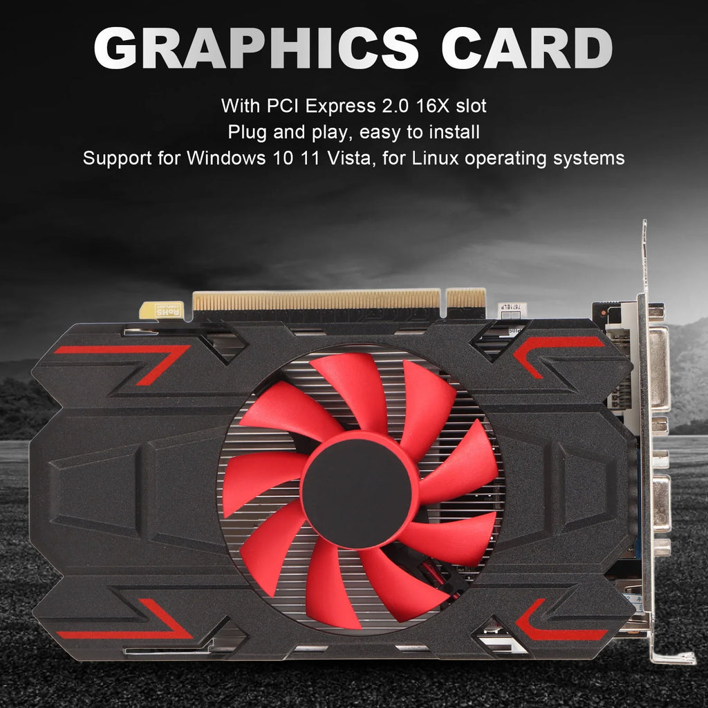 Gaming Graphics Card HD7670 4GB DDR5 128bit Support 2560x1600 Easy To Install Support DVI VGA Graphics Card for Multimedia