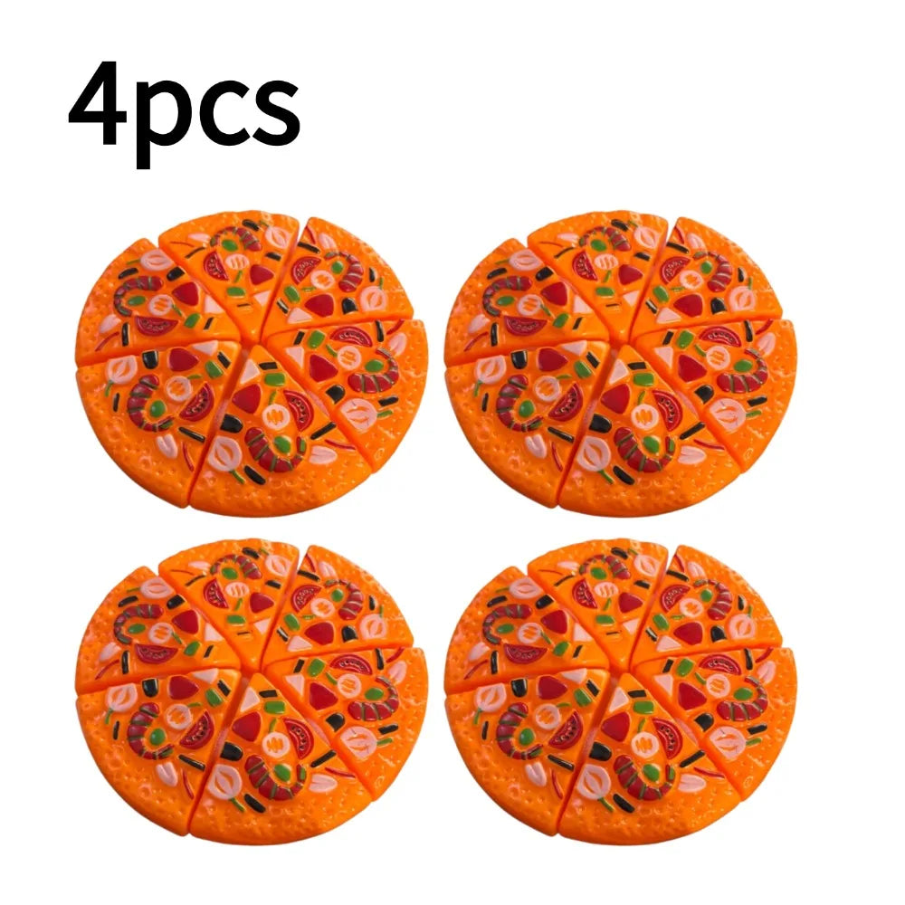 Kids Simulation Food Kitchen Toy Pretend Play Pizza with Cutter Children Interactive Toys Birthday Gifts for Boys And Girls
