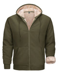TACVASEN Men's Zip Up Hoodie Sherpa Lined Hooded Sweatshirt Winter Heavyweight Hoodies Warm Thick Fleece Jacket Casual Outwear