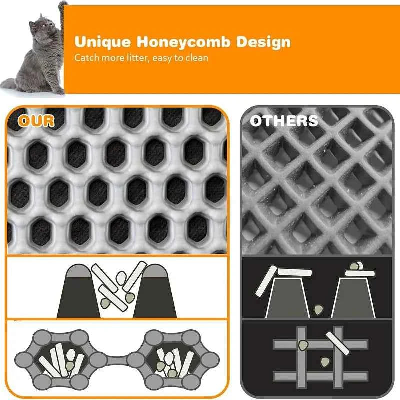 Cat Litter Mat Double Layer Pet Non Slip Big Pet Litter Box Filter MatWear Resistant Waterproof Anti-slip Cat Litter Mat