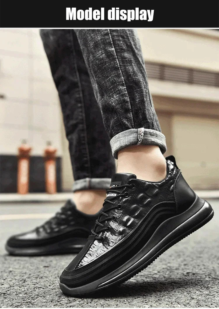 Men's Patent Leather Shoes Thick Sole Male Adult Drawstring Lace-up Shoes Vintage Retro Casual British Style Shoes Streetwear