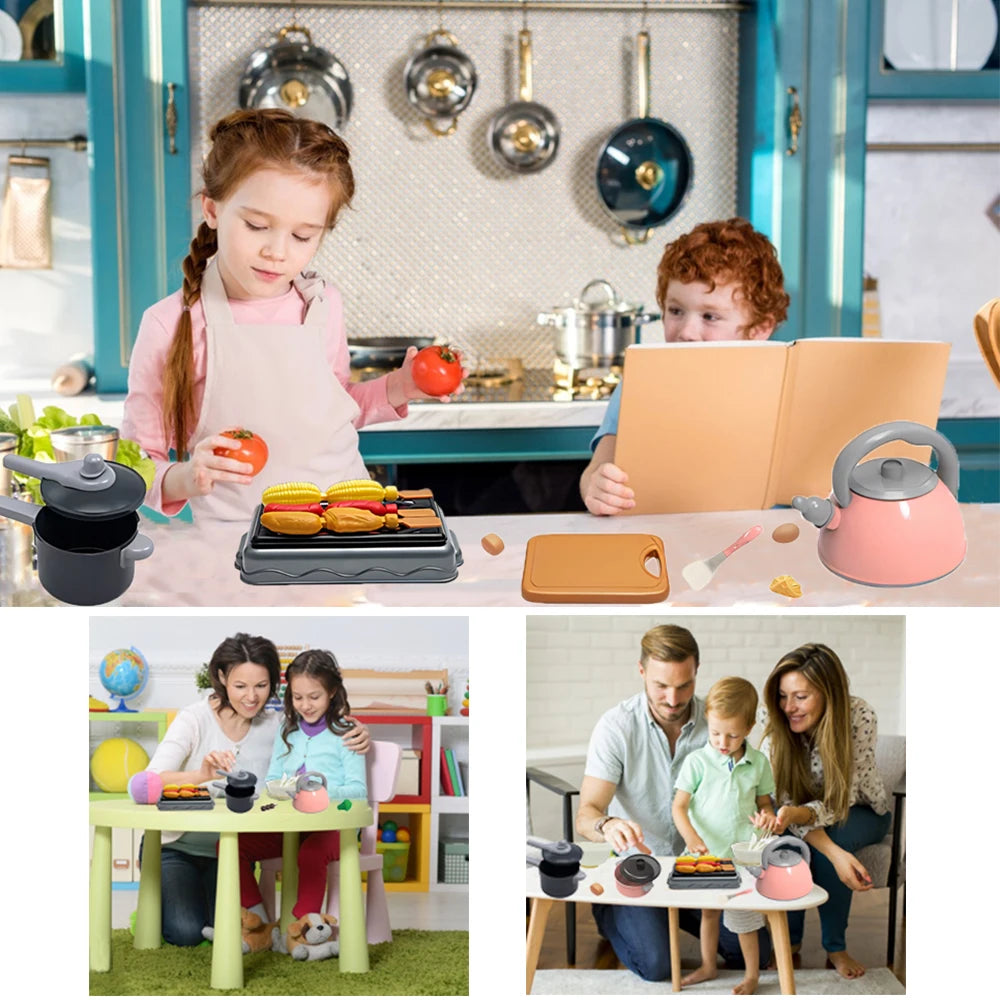 Kids Kitchen Toys Set 92/69/59 PCS Play Food with Pots Pans & Utensils Small Pretend Cooking Toys for Toddlers Girls Boys Gift