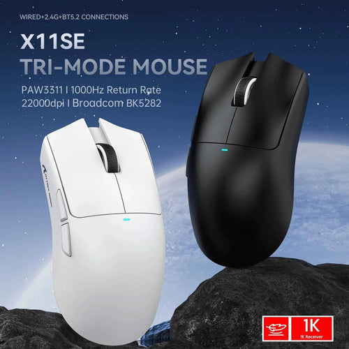 Attack Shark X11 & X11se Wireless Gaming Mouse,Bluetooth Tri-Mode Connection, PixArt PAW3311,Touch Magnetic Charging Base