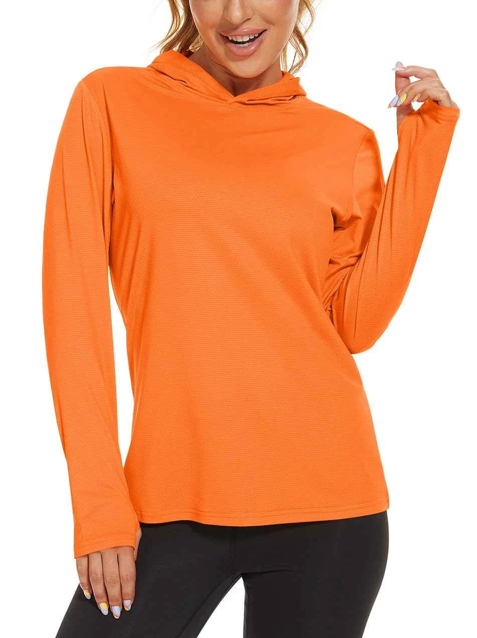 TACVASEN Summer UV/Sun Protection Outdoor Hooded T-shirt Women's Hoodie Shirt UPF 50+ Long Sleeve Fishing Hiking Athletic Shirts