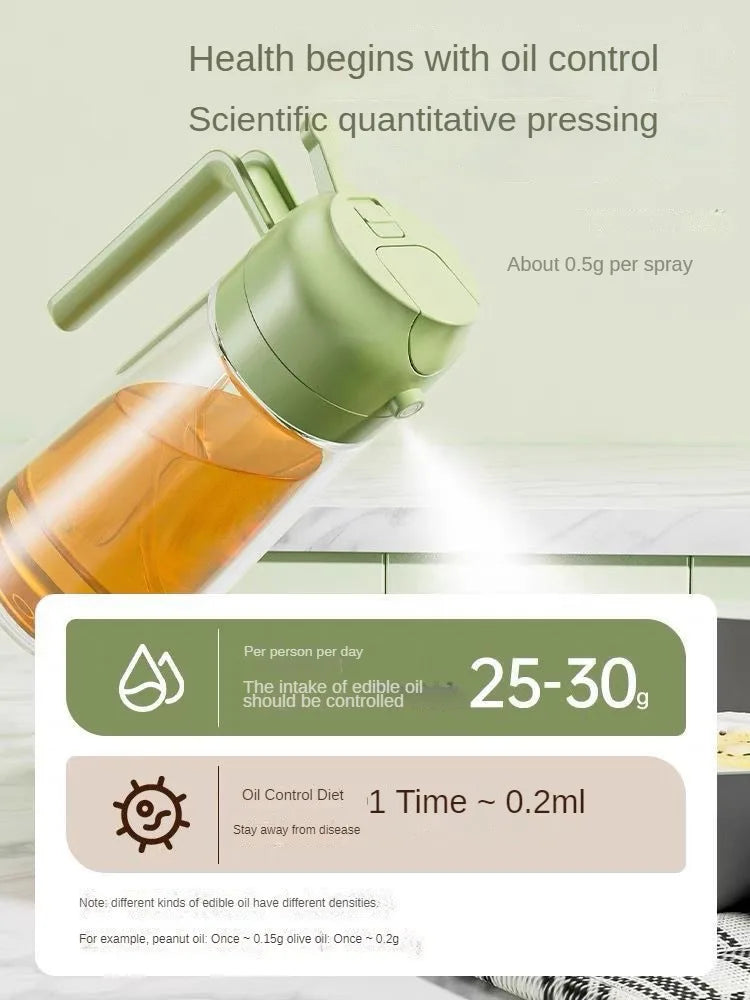 2-in-1 Plastic Oil Dispenser Sprayer 16oz Leakproof Olive Oil Bottle for Cooking Air Fryer BBQ  Picnic Kitchen Tools