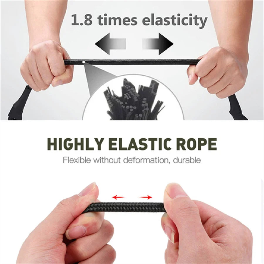 150CM-210CM Heavy Duty Bungee Cord Elastic Tie Strap String Carabiner Hooks Cycling Luggage Packing Ropes Camping  Accessories