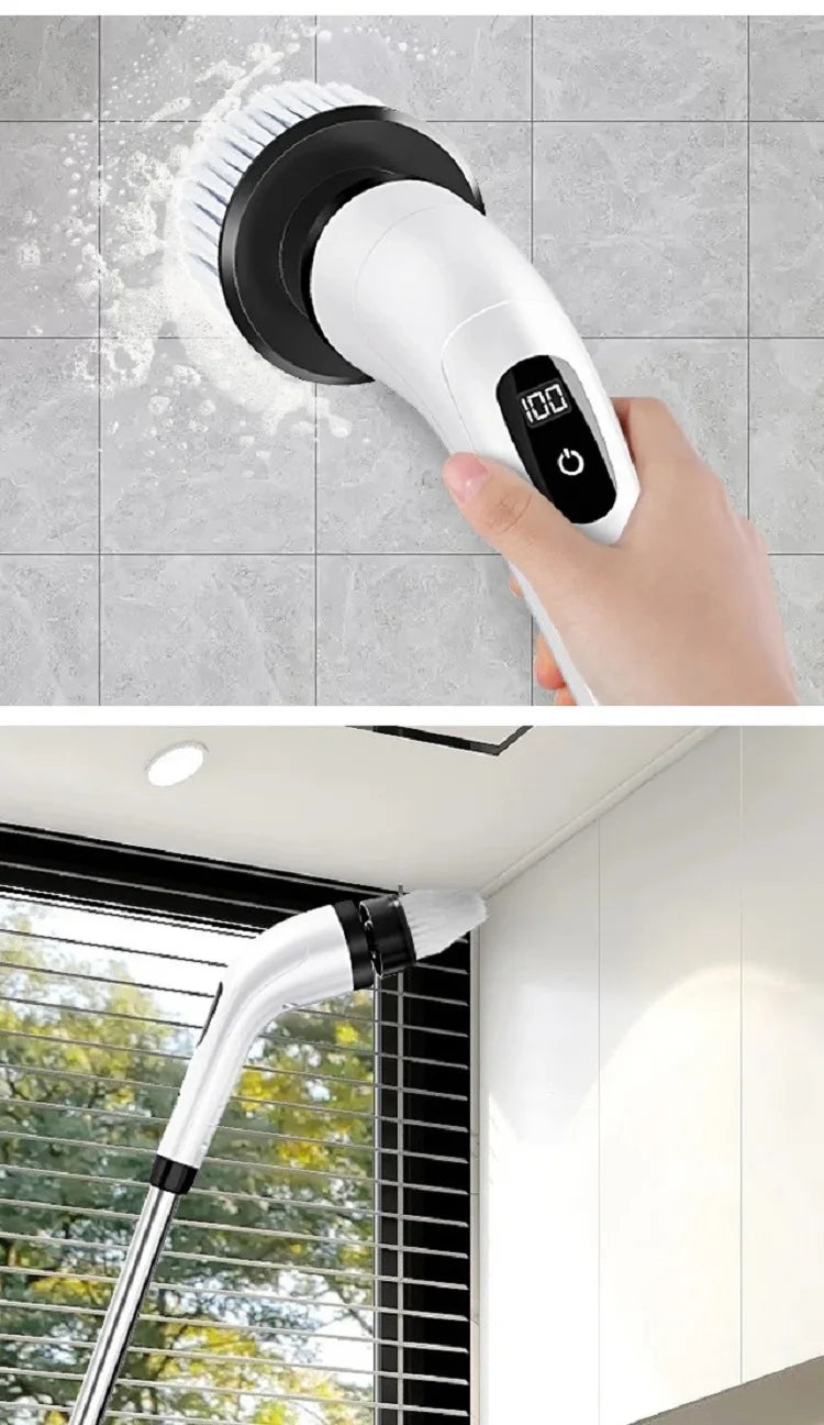 Electric Cleaning Brush Electric Spin Scrubber 7 in 1 Cleaning Tool For Kitchen/Bathroom/Living Room Household Hair Brushes