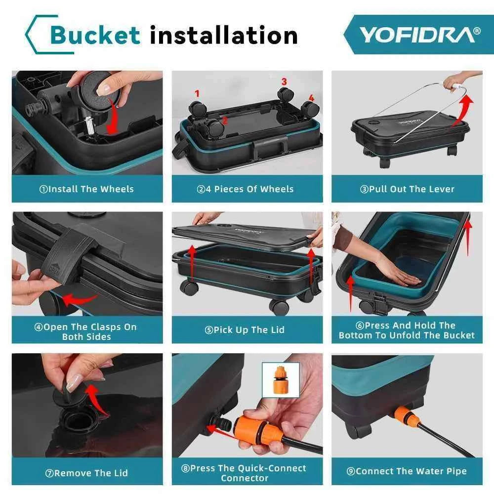 YOFIDRA 200Bar Brushless High Pressure Washer Gun Electric Car Washer Garden Watering Gun Cleaning Tools for Makita Battery Pins