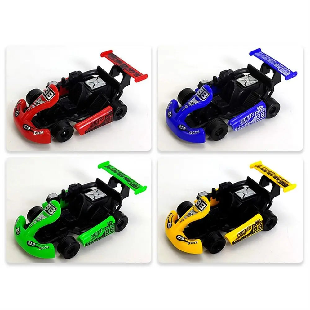 Kids Gift Four-wheel Pull Back Car Car Model Colorful Racing Model Kart Cartoon Plastic Racing Car Toy Children