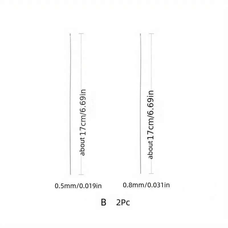 2pcs Beaded Needles With Steel Needles, Long And Thin Beaded Leads, Side Threaded Hooks And Beads For DIY Handmade Jewelry