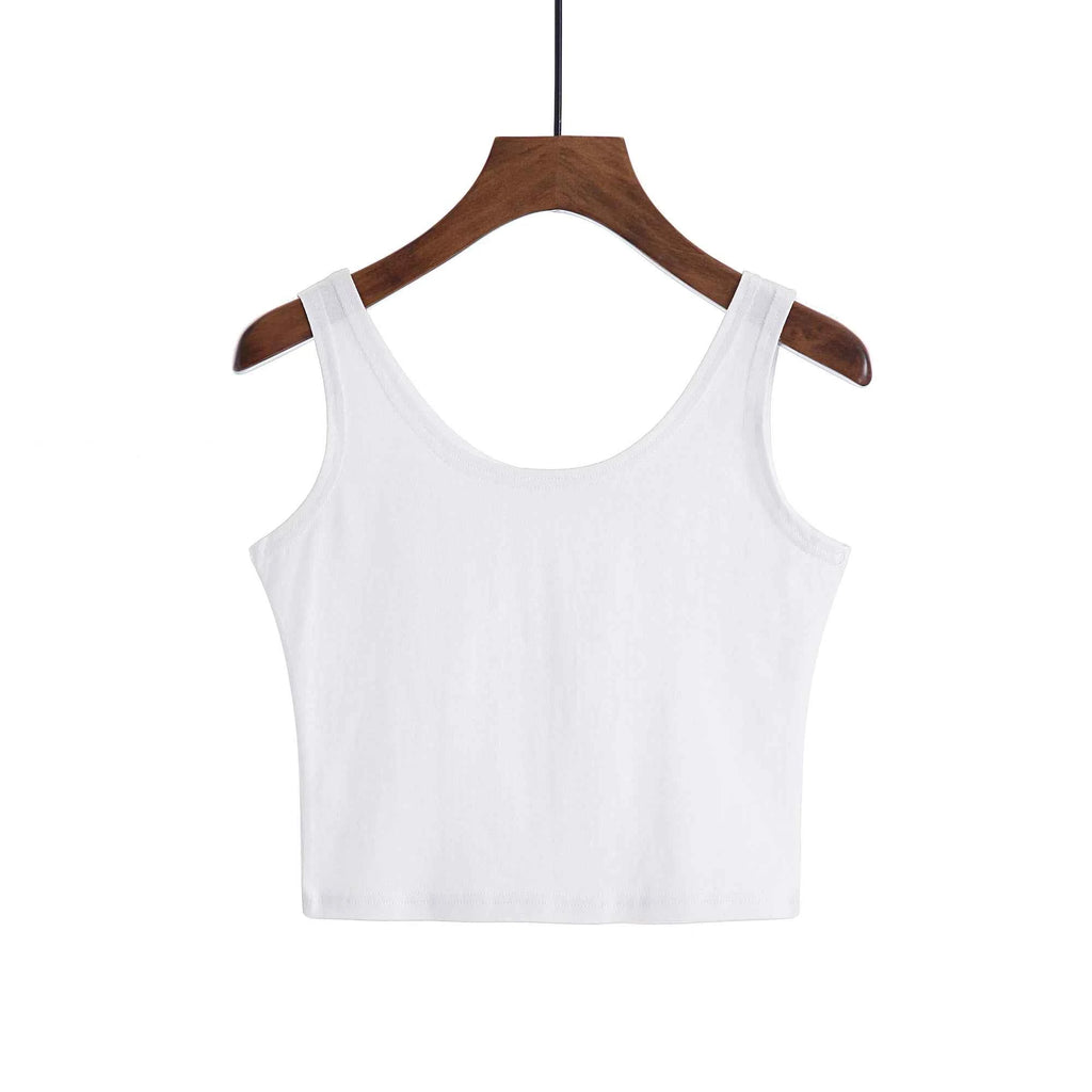Fashion Sexy Women Candy Colour Tanks Tops Short 100% Cotton Casual Camisole Tube Top Female Sleeveless Cropped Vest