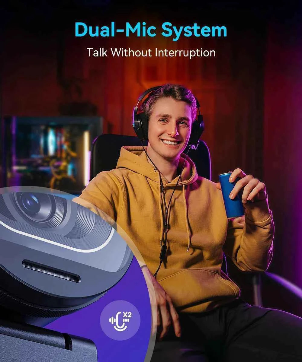 Webcam 4K Streaming Web Camera 1080P 60FPS USB Camera EMEET S600 Autofocus Living Stream Camera With Mics for Tiktok/YouTube