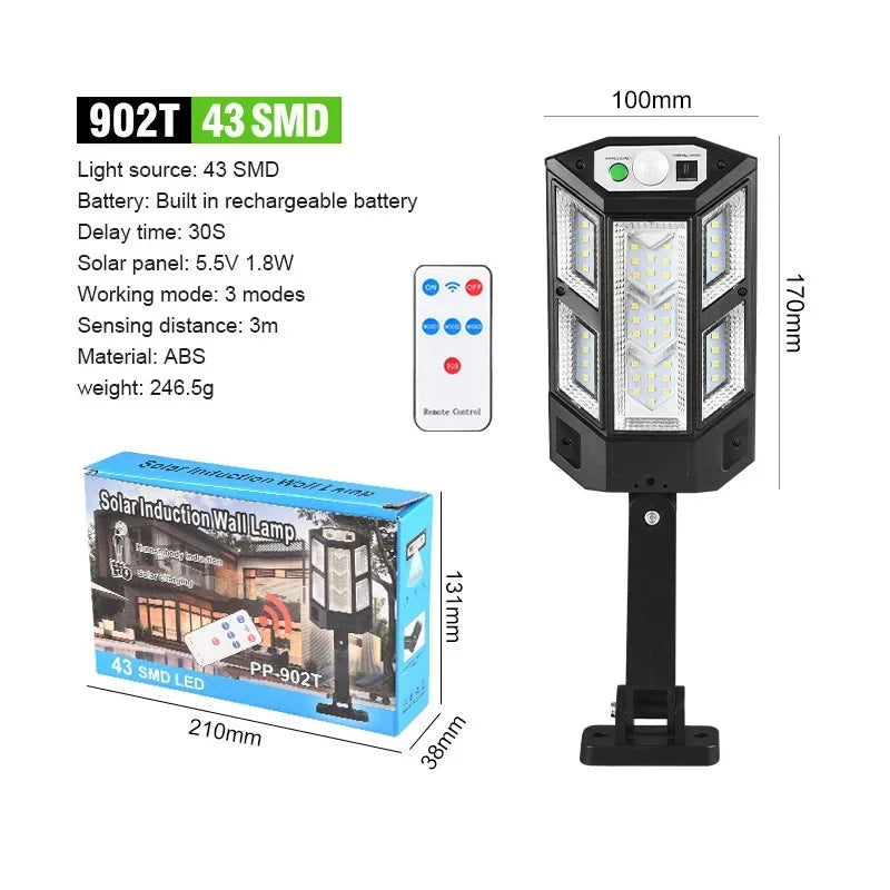 KDULIT Solar Garden Lights Outdoor Solar Clip Light Waterproof Motion Sensor Camping Lamp Fence Street Landscape Wall Decoration