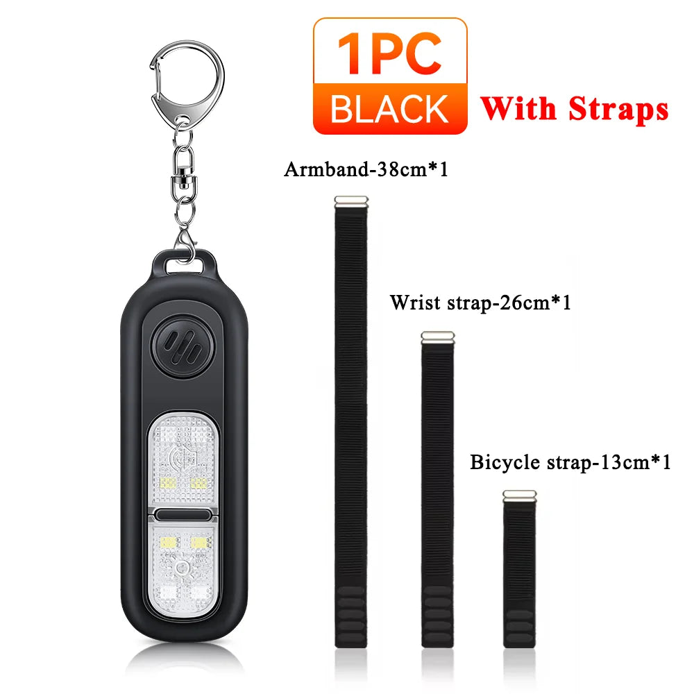 Extractme Personal LED Emergency Night Light Type-C Charging 130dB Safety Self Defense Alarm with Key Chain for Night Running