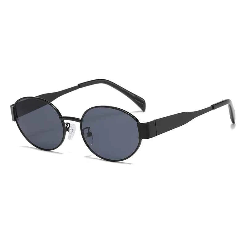 Small Metal Frame Oval Sunglasses For Women  Brand Designer Fashion Luxury Shades UV400 Eyewear Men Vintage Sunglasses 2180
