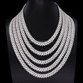 IGI Certified 14K Gold & 925 Sterling Silver Rope Chain Cuban Necklace Bezel Setting VVS Moissanite Trendy Gift