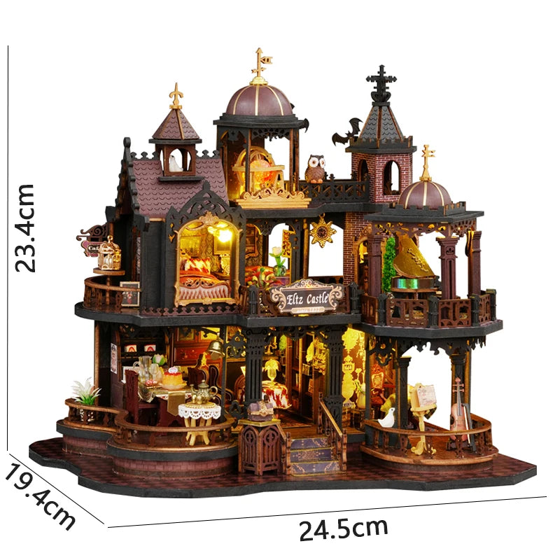 DIY Wooden Dollhouse Mini Building Kit Handmade Doll House Case Model 3D Puzzle Assembly With Furniture Toys For Christmas Gifts