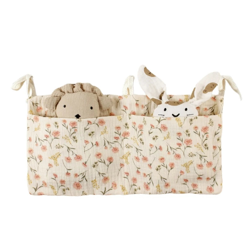 Baby Bedside Storage Bag Cribs Multifunctional Hanging Organizer Pocket for Drool Bibs Toy Diaper Baby Cribs Storage Bag