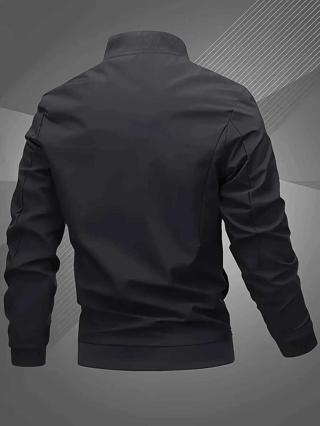 Trendy men's alphabet embroidered bomber jacket - stylish design, versatile casual style
