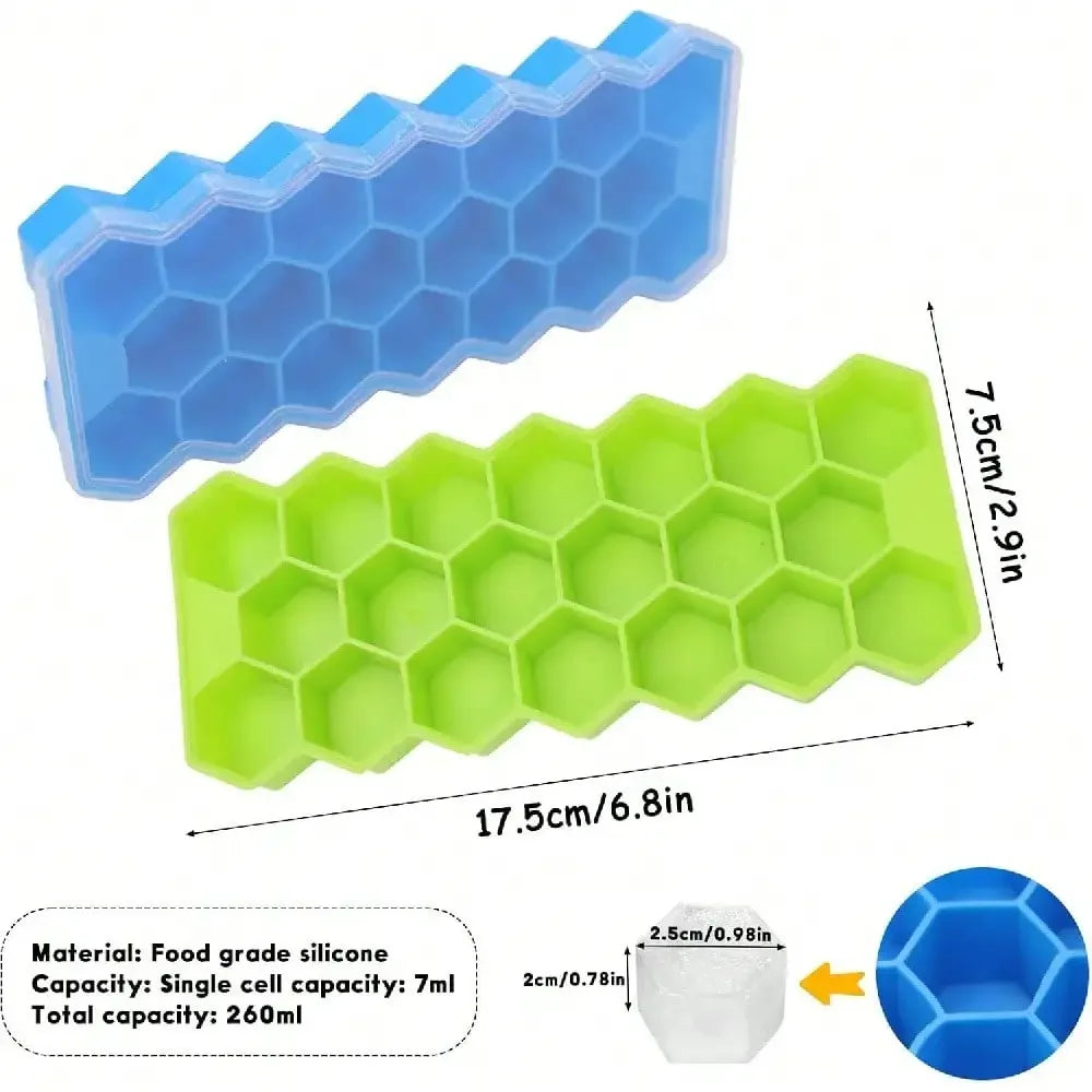 1PCS 20-Compartment Honeycomb Ice Cube Tray, Silicone Ice Maker, Reusable Ice Cube Mold, Suitable For Beverages, Coffee, Whiskey, Cocktails, And Homemade Cold Drinks.
