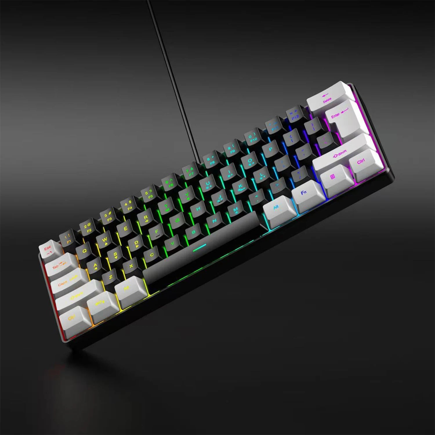 2026 new Mini 60% Compact Wired Keyboard 61 Keys RGB Backlight Membrane Keyboard For Windows PC Office laptop Computer