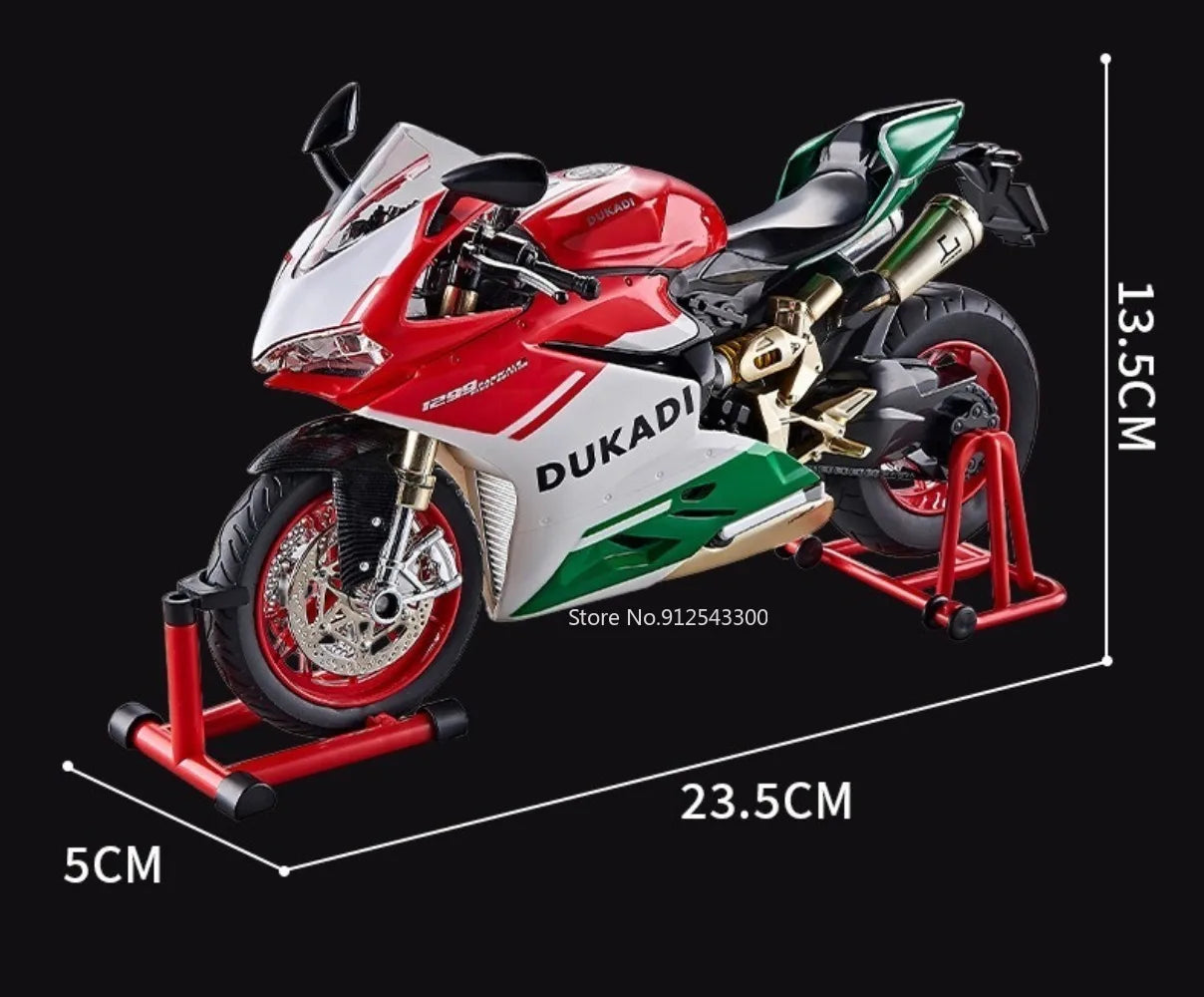 1:9 Scale 1299 Kawasaki ZX-10R Motorcycle Model Toy Car Diecast Metal Shock Absorption Racing Motor Models Boys Birthday Gifts