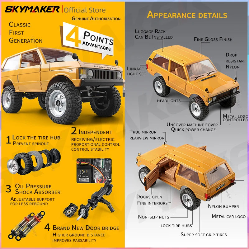 MN Model RC Car Mn168 1/12 Full Scale RTR 2.4G 4WD 280 Motor Proportional Off-Road Remote Control RC Truck Kids Toys Metal Parts