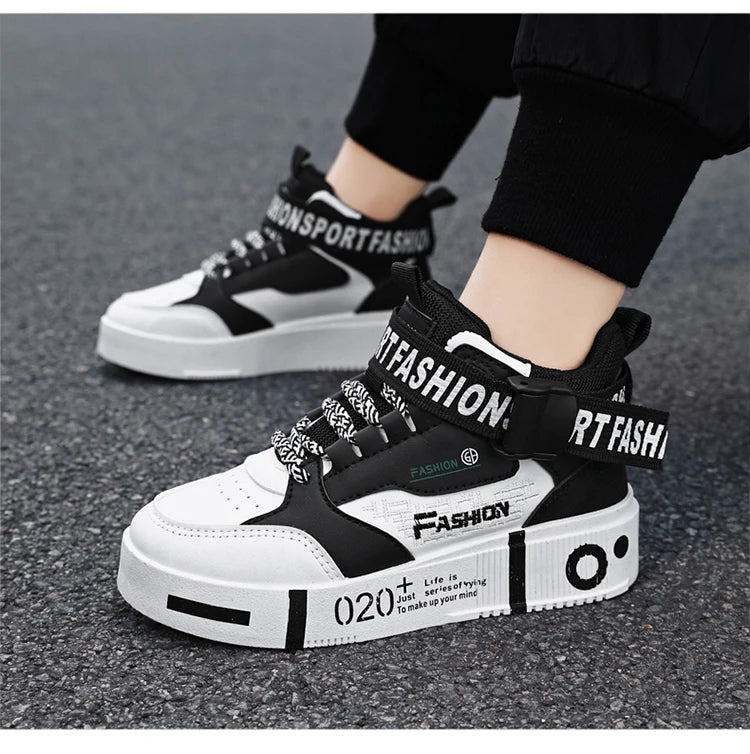 Kids Fashion Sports Shoes Boys High Top Board Shoes Leisure Breathable Outdoor Children Running Sneakers boys Child Casual Shoes