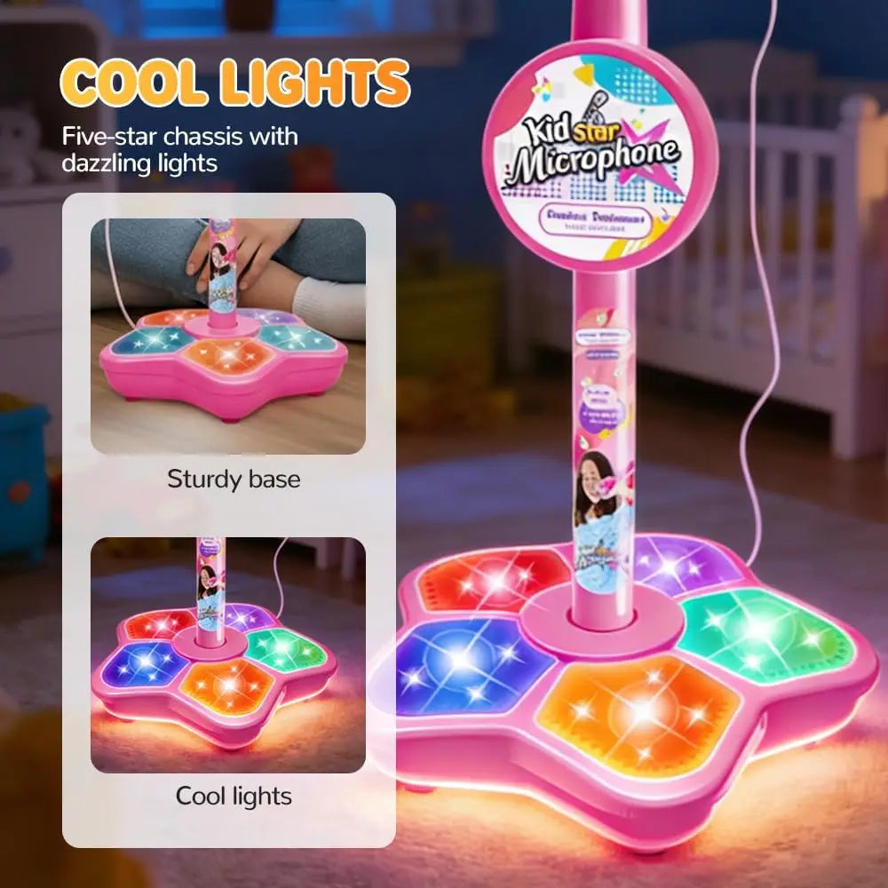 Kids Microphone Stand Toy Portable Children's Karaoke Electronic Durable Party Karaoke Microphone Stand Kids Karaoke Machine
