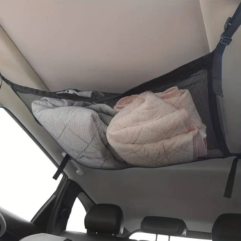 Car Roof Top Ceiling Cargo Net Automotive Ceiling Cargo Net Pocket Mesh Car Camping Accessories Storage Bag Roof Tent