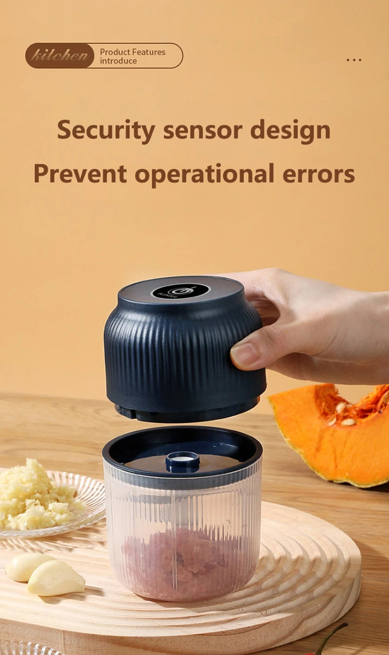 Mini Electric Garlic Masher Crusher Wireless USB Rechargeable Vegetable Chopper Garlic Crusher Food Chopper Kitchen Gadgets New