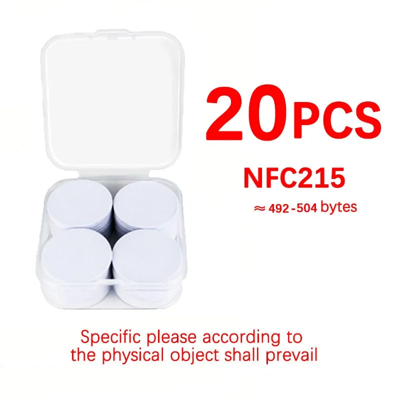 NFC Ntag215 13.56MHz NFC Coin Bonding Card Badge ISO/EC14443A 25mm Waterproof PVC 215 Electronic Tags