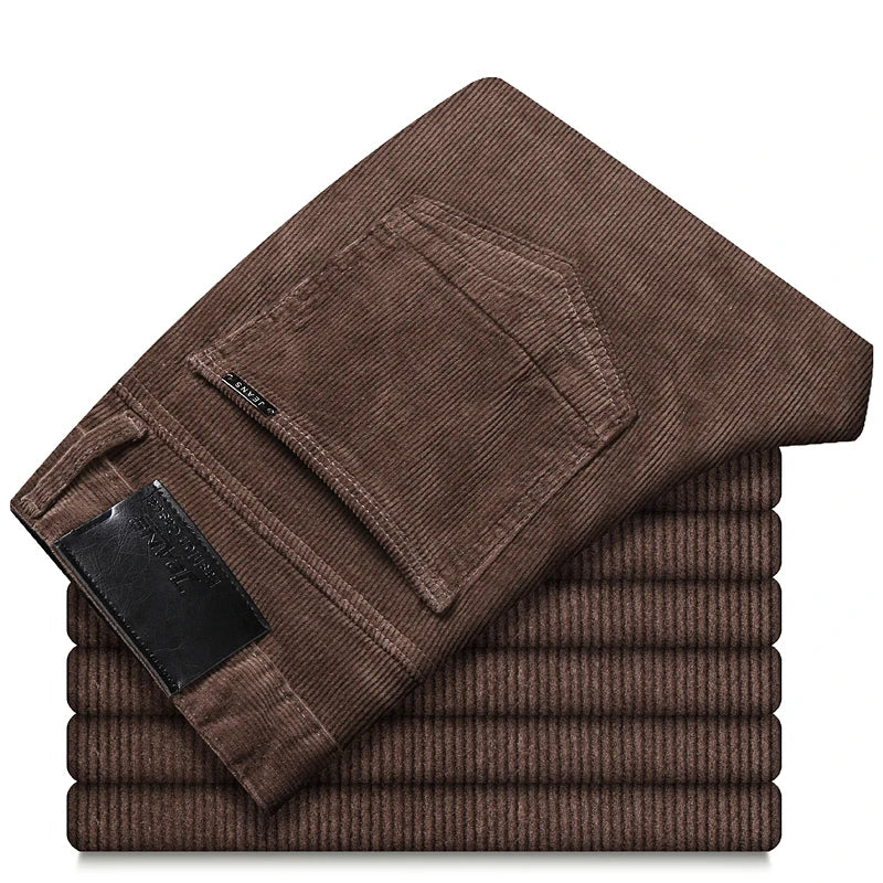 6 Color Men's Thick Corduroy Casual Pants 2023 Winter New Style Business Fashion Stretch Regular Fit Trousers Male Brand Clothes