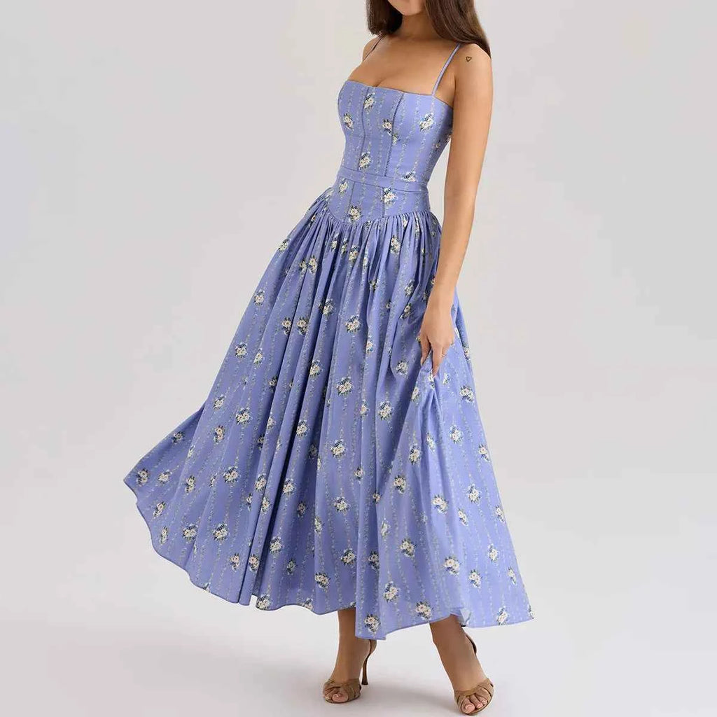 Suninheart Summer Clothes for Women Midi Elegant Dress 2025 New Arrivals White Floral Print Holiday Dress