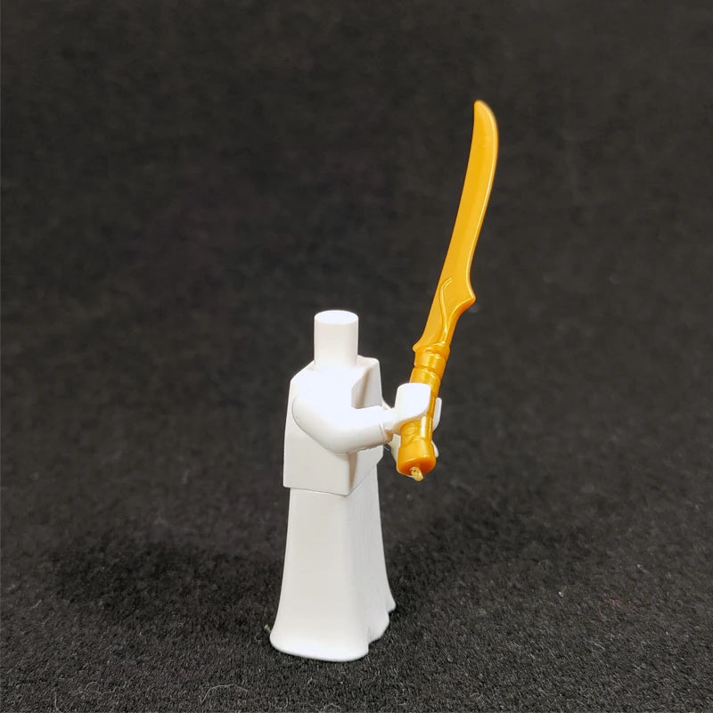 10PCS/SET Middle Ages Knights Elf  MOC  Shield Sword  Spear  For 4cm Mini Dolls  Building Blocks Brick Toys For Kid
