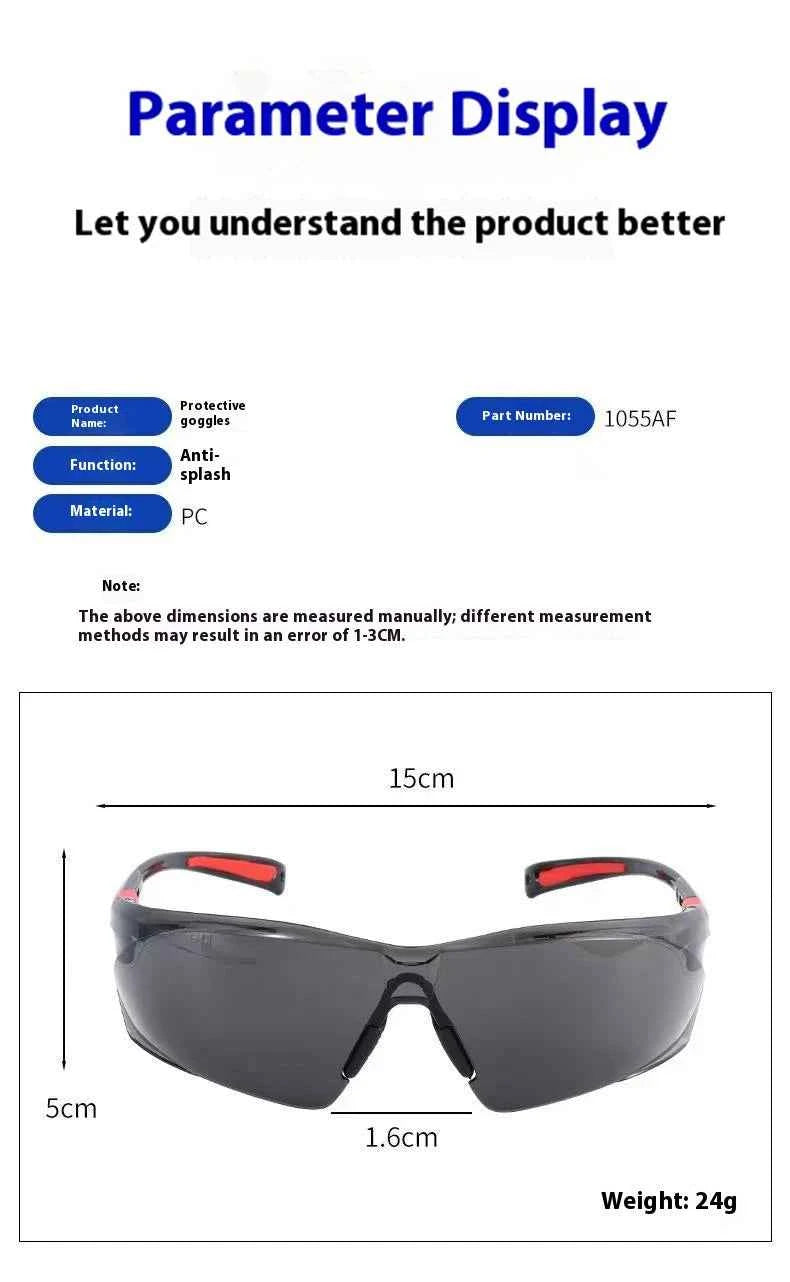 48-73-2000 transparent protective glasses, impact-resistant double-coated lenses, wear-resistant hard coated goggles