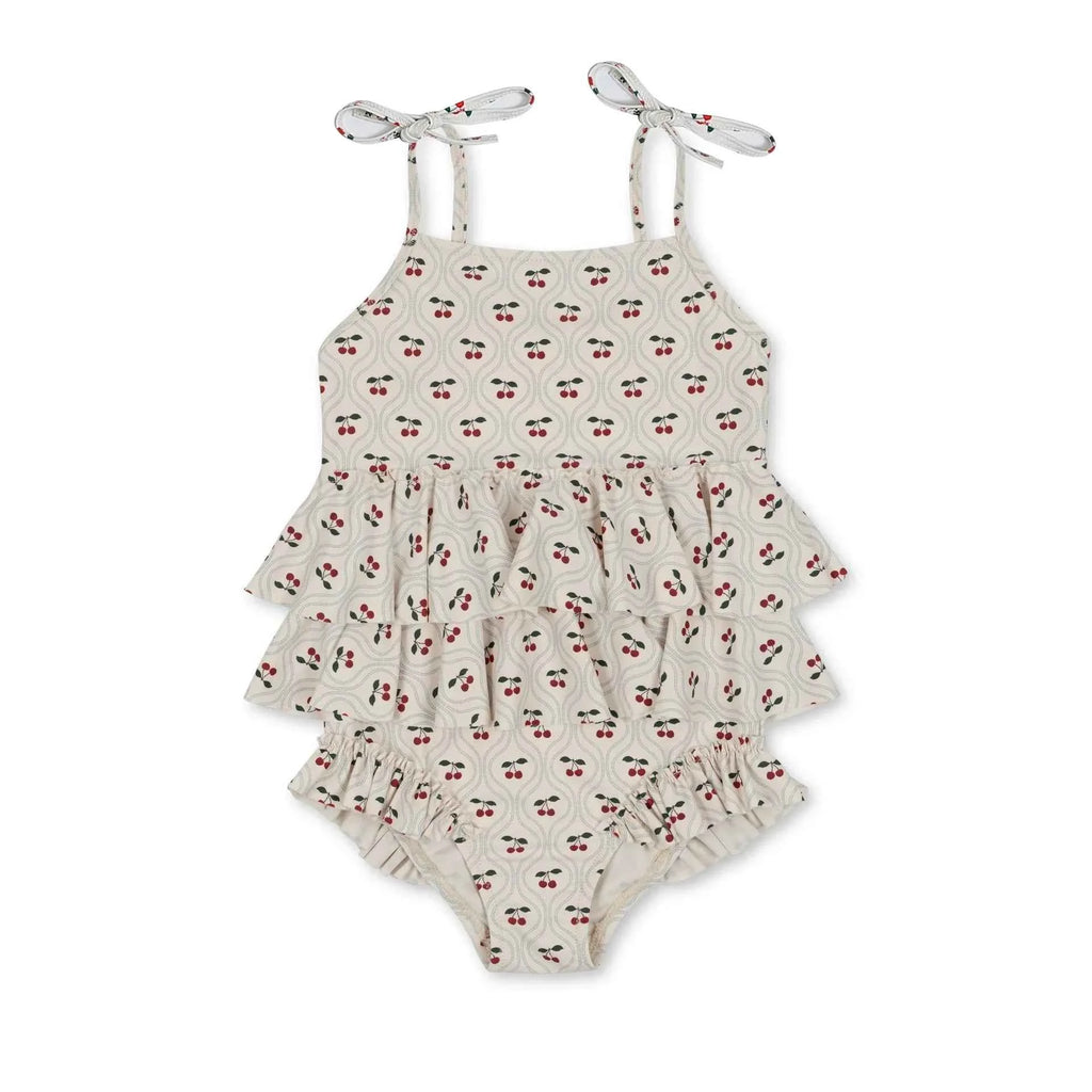 Kids Swimwear for Girl New Summer Baby Girls Cute Cherry Floral Swimsuit Set Long Sleeves/Sling Sunscreen Swimsuit Bikini H503
