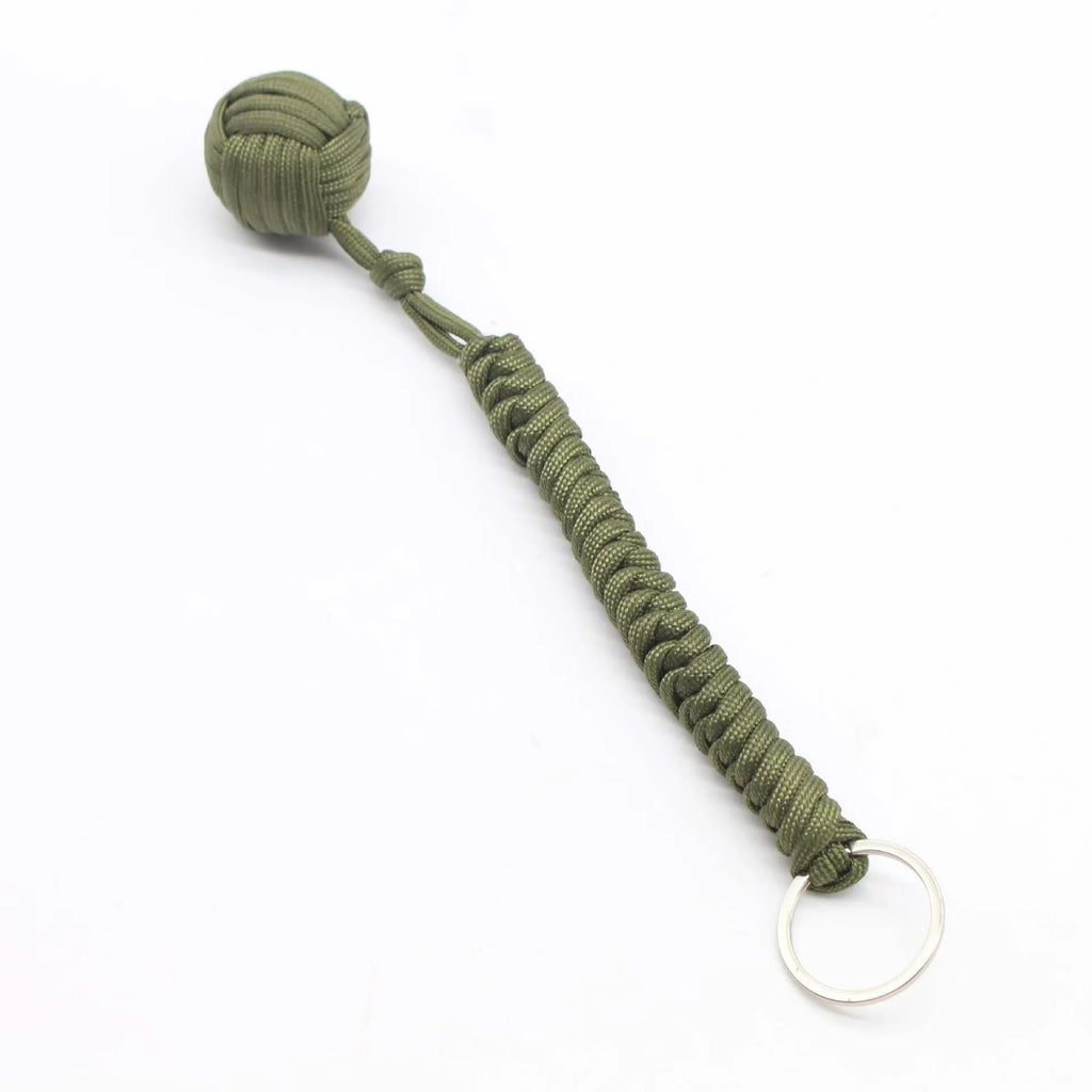 Emergency Escape Parachute Rope Woven Steel Ball Self-defense Ball Hand Woven Multifunctional Parachute Rope Woven Keychain
