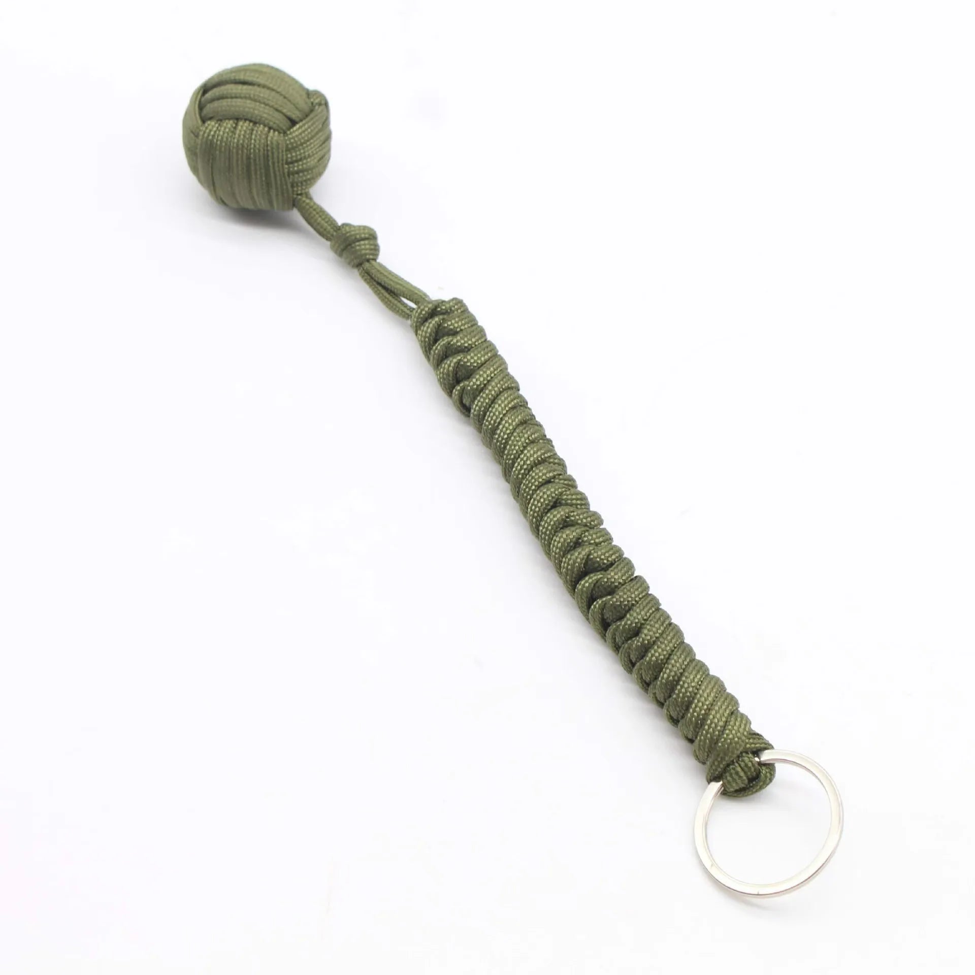 Emergency Escape Parachute Rope Woven Steel Ball Self-defense Ball Hand Woven Multifunctional Parachute Rope Woven Keychain