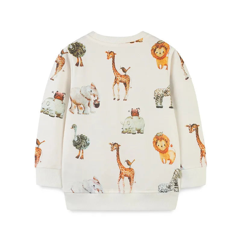 Jumping Meters Autumn Spring Children's Sweatshirts With Animals Print Hot Selling Sport Kids Fashion Shirts Tops
