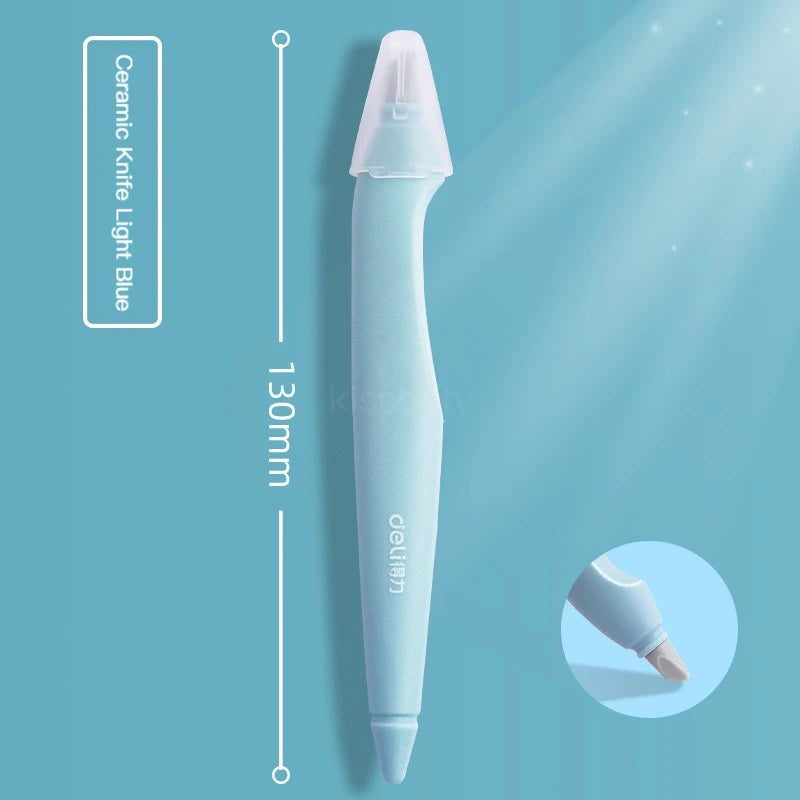 Pen Knifes Ceramic Cutter Utility Knife for Art Precision Carving Knife Micro Retractable Blade Paper Cutting Stationery