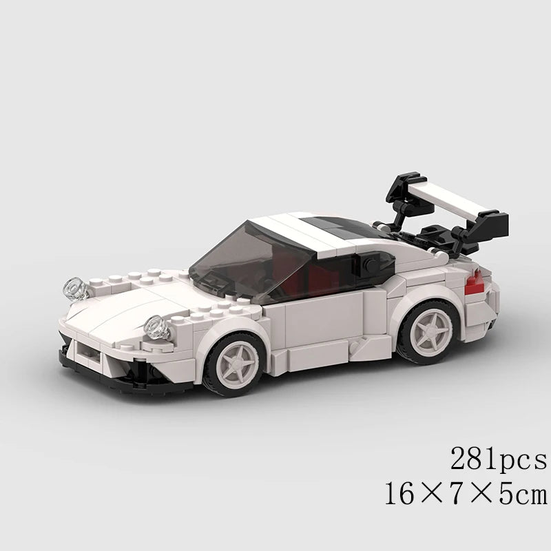 MOC Car Speed RX7 AE86 Chiron R8 Creative Racing Vehicle Model Building Block Super Race brick City Rally Sport Toy Technical